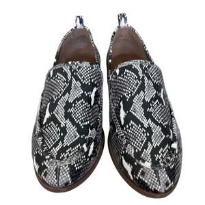 Susina Faux Snakeskin Pattern Low Stacked Heel Loafers Black Multi Size 7.5 M
